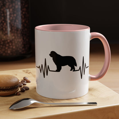 My Heart Beats For Newfies 2-Tone Coffee Mug