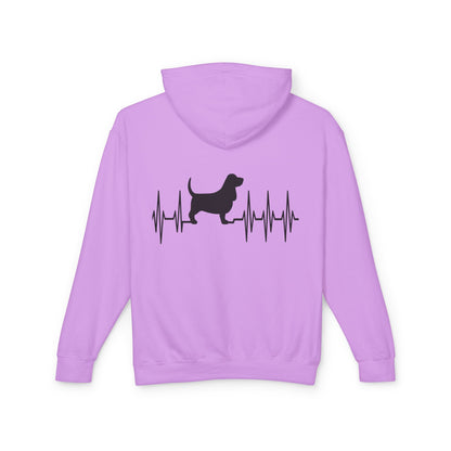 My Heart Beats For Bassets Unisex Lightweight Hoodie