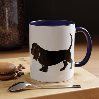 Basset Silhouette 2-Tone Coffee Mug