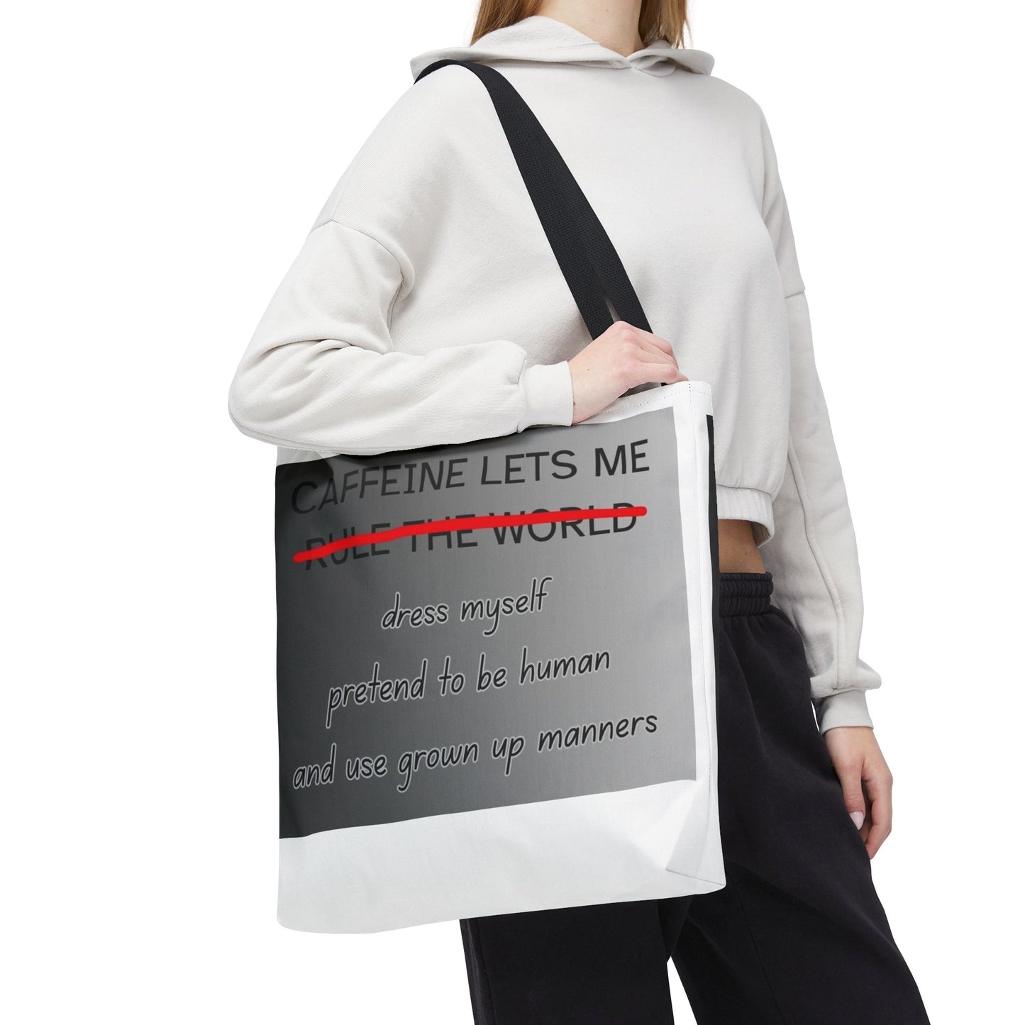 Caffeine Lets Me Tote Bag