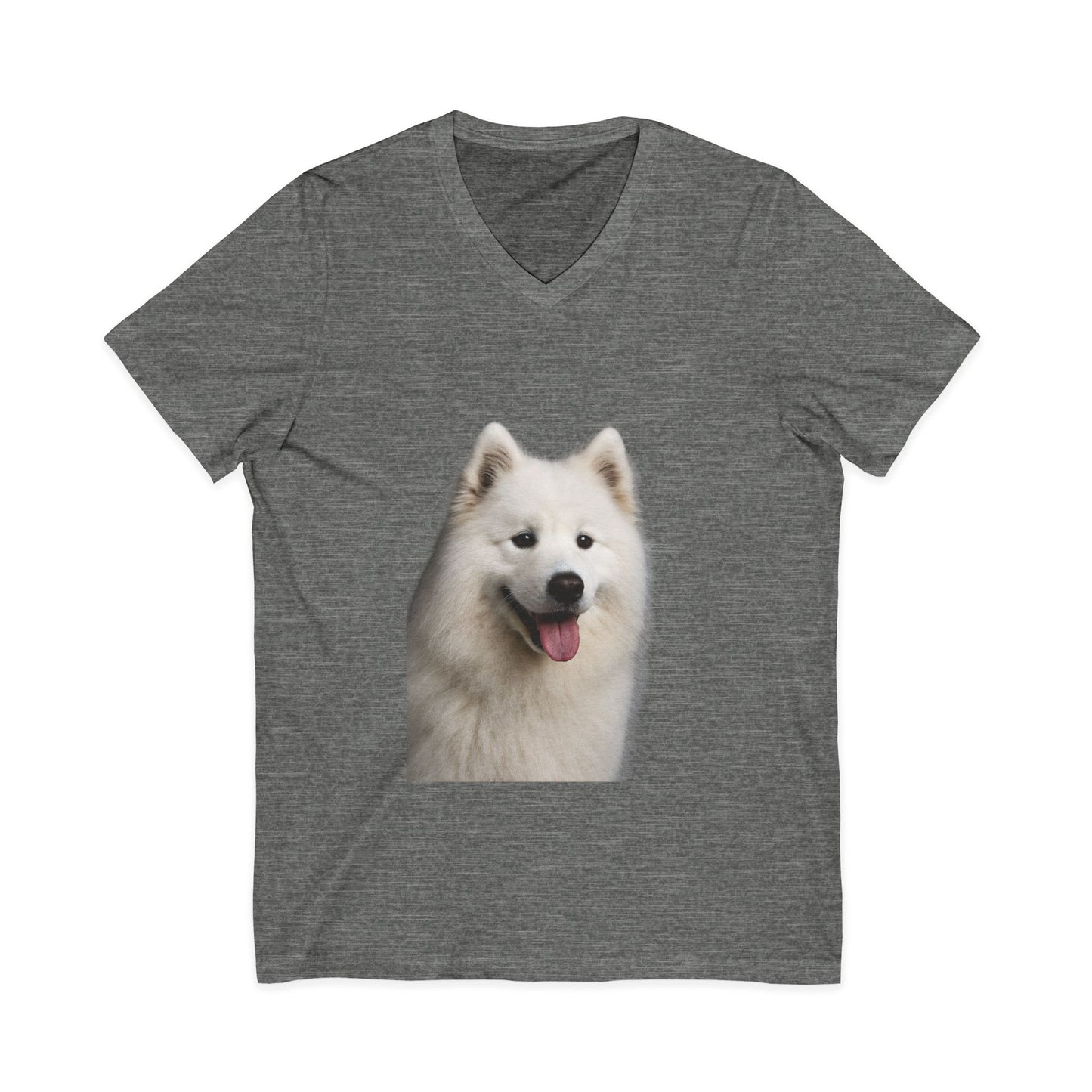 Samoyed Head Unisex Short Sleeve V-Neck Tee