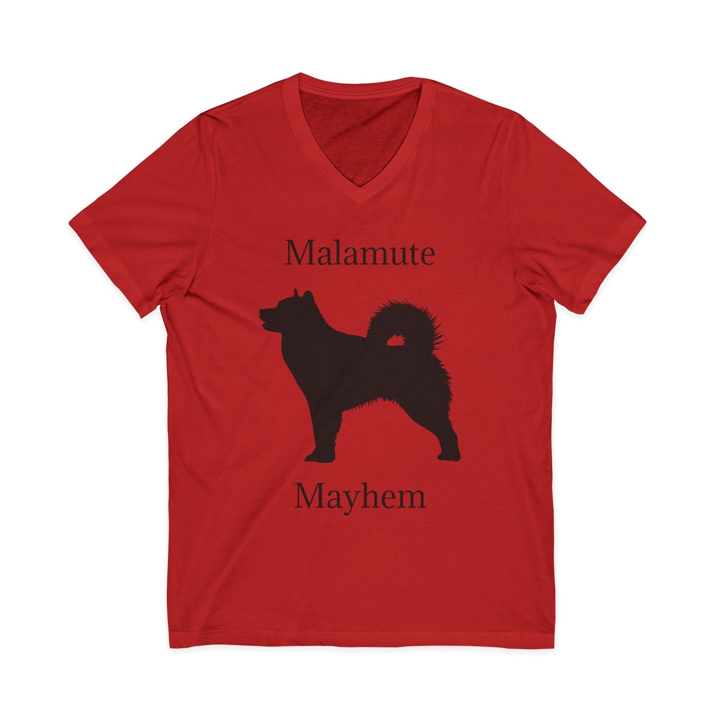Malamute Mayhem Unisex Short Sleeve V-Neck Tee