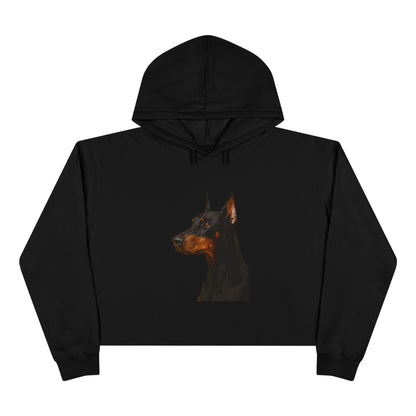 Doberman Head Women's Crop Hoodie