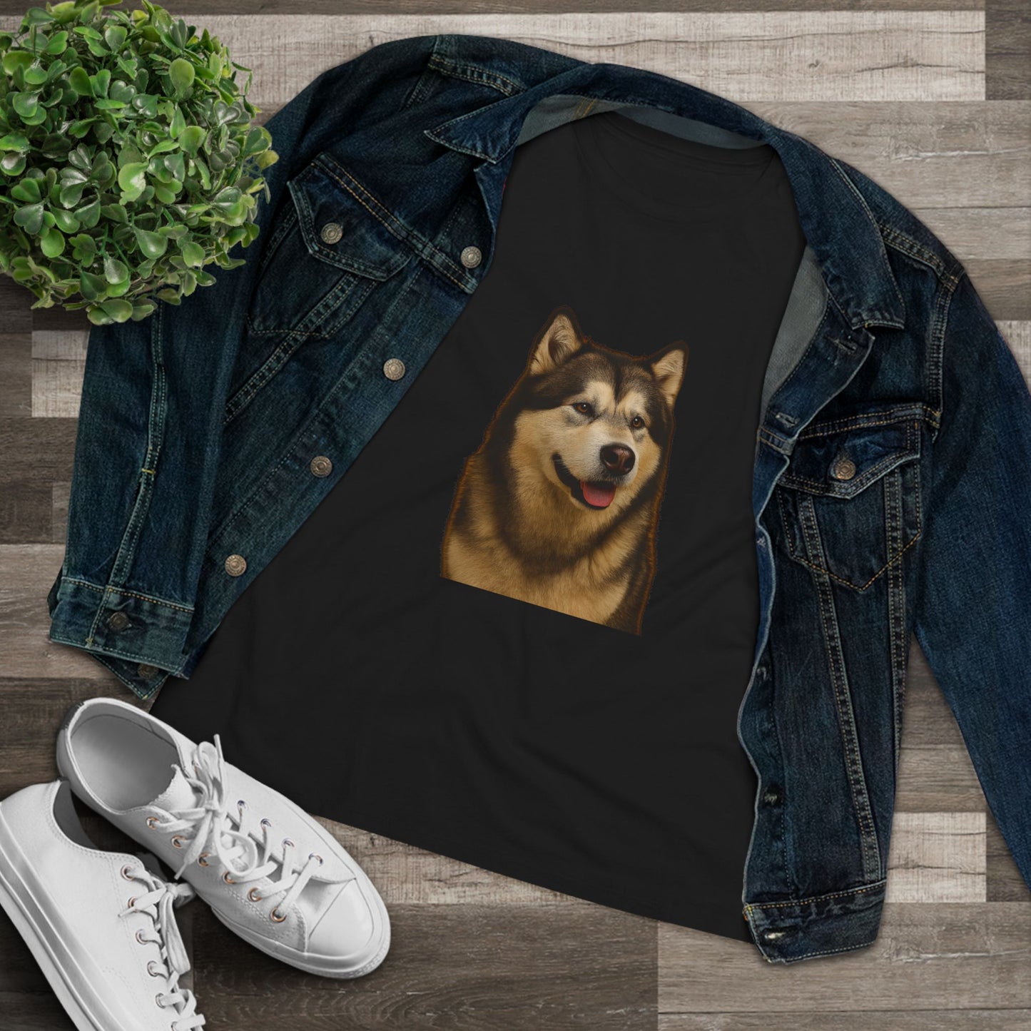 Malamute Head Women's Short Sleeve Crewneck Tee