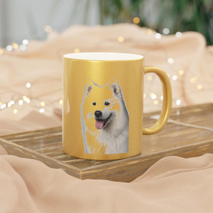 Samoyed Head Metallic Coffee Mug