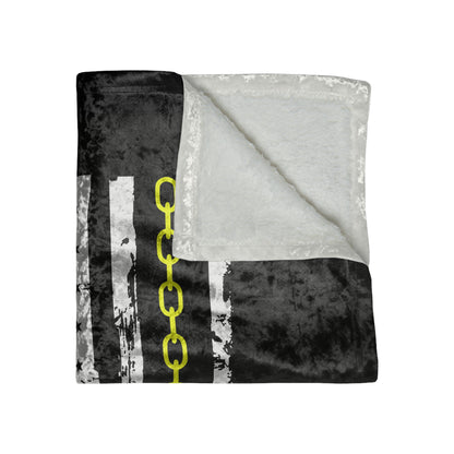 Thin Yellow Line Crushed Velvet Blanket