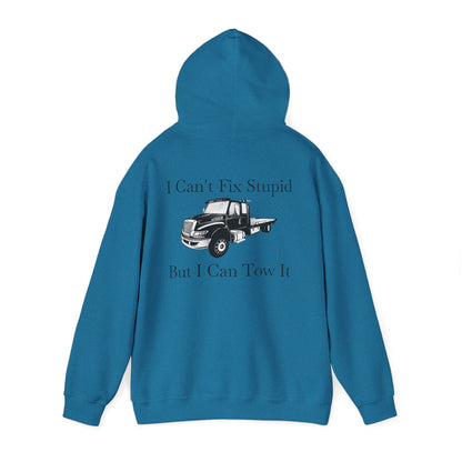 I Can't Fix Stupid Flatbed Tow Truck Unisex Hoodie