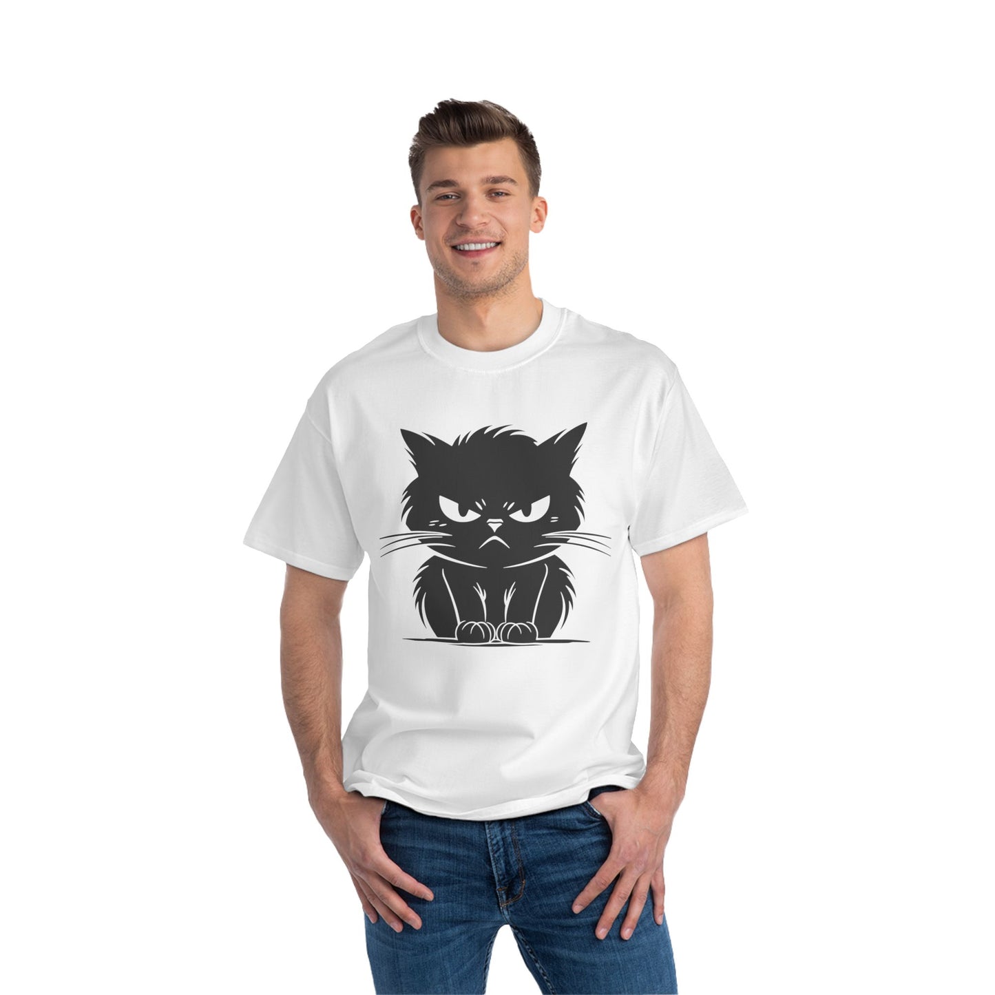 Angry Cat Men's Short-Sleeve Crewneck Tee