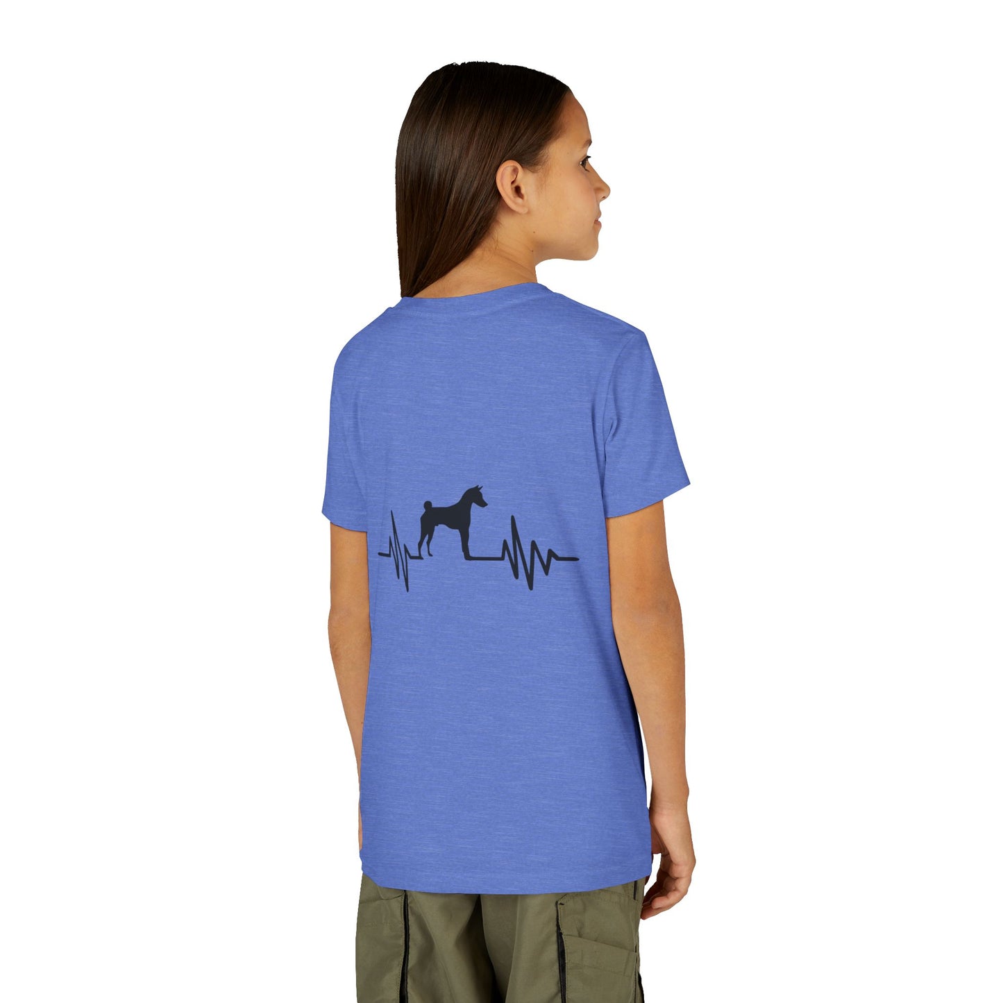 My Heart Beats For Basenjis Youth Unisex Short Sleeve Crewneck Tee