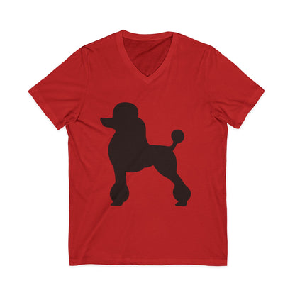 Poodle Silhouette Unisex Short Sleeve V-Neck Tee