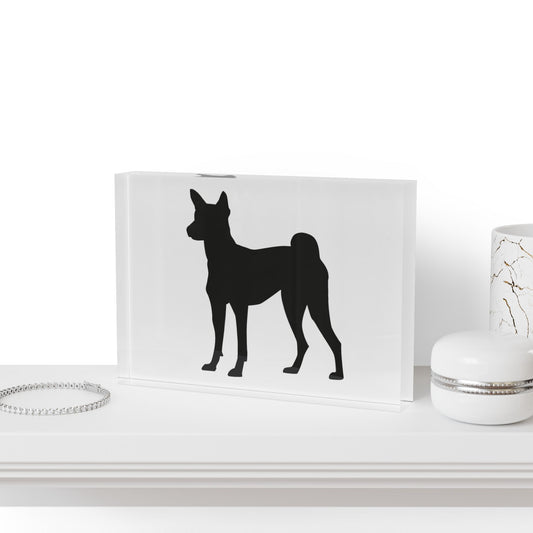 Basenji Silhouette Acrylic Photo Block