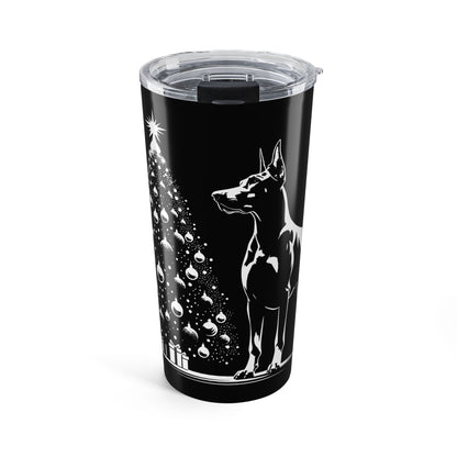 Doberman Christmas Tree Tumbler