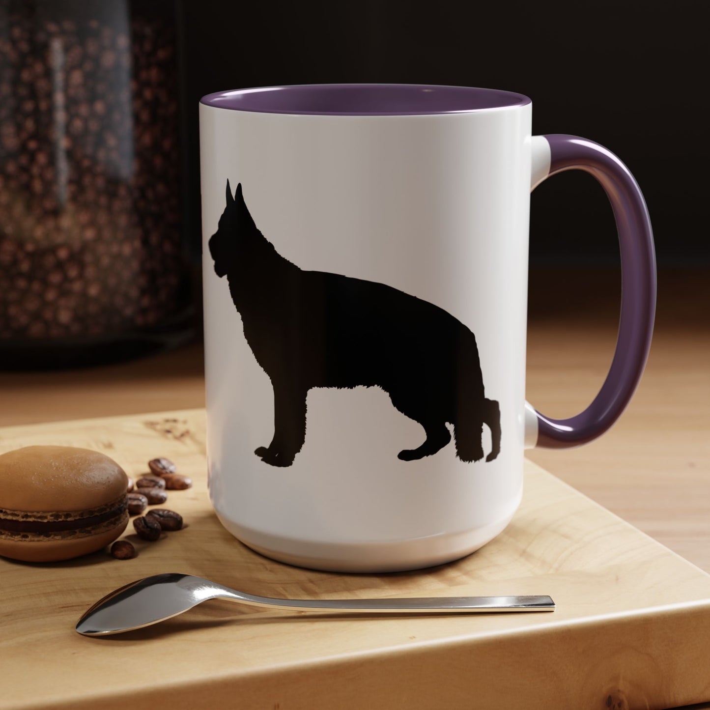 German Shepherd Silhouette 2-Tone Coffee Mug