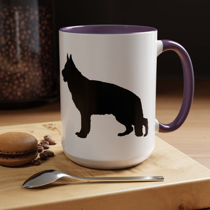 German Shepherd Silhouette 2-Tone Coffee Mug