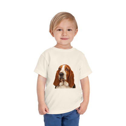 Basset Head Toddler Unisex Short Sleeve Crewneck Tee