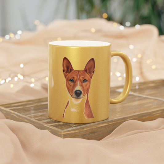 Basenji Head Metallic Coffee Mug