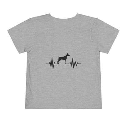 My Heart Beats For Dobermans Toddler Unisex Short Sleeve Crewneck Tee