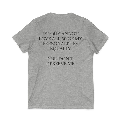 50 Personalities Unisex Short Sleeve V-Neck Tee