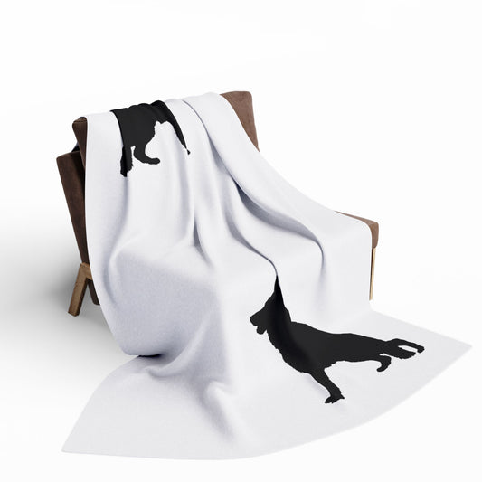 German Shepherd Silhouette Arctic Fleece Blanket
