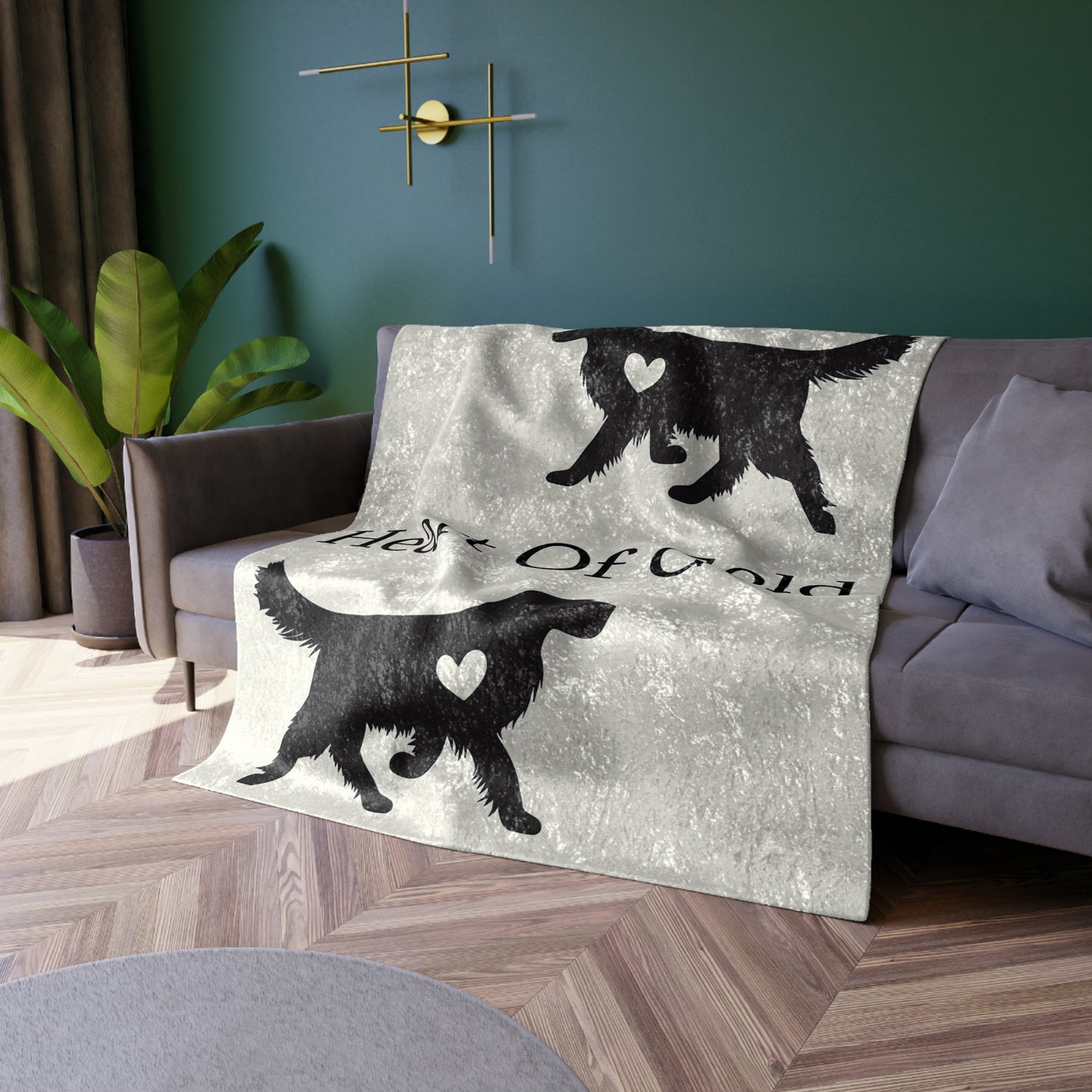 Heart Of Gold Crushed Velvet Blanket