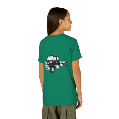 Flatbed Tow Truck Youth Unisex Short Sleeve Crewneck Tee