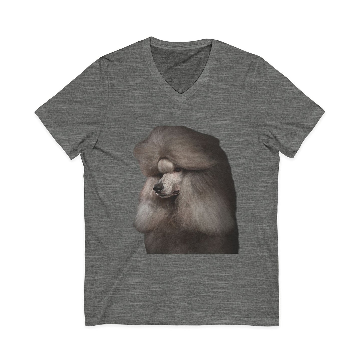 Poodle Head Unisex Short Sleeve V-Neck Tee