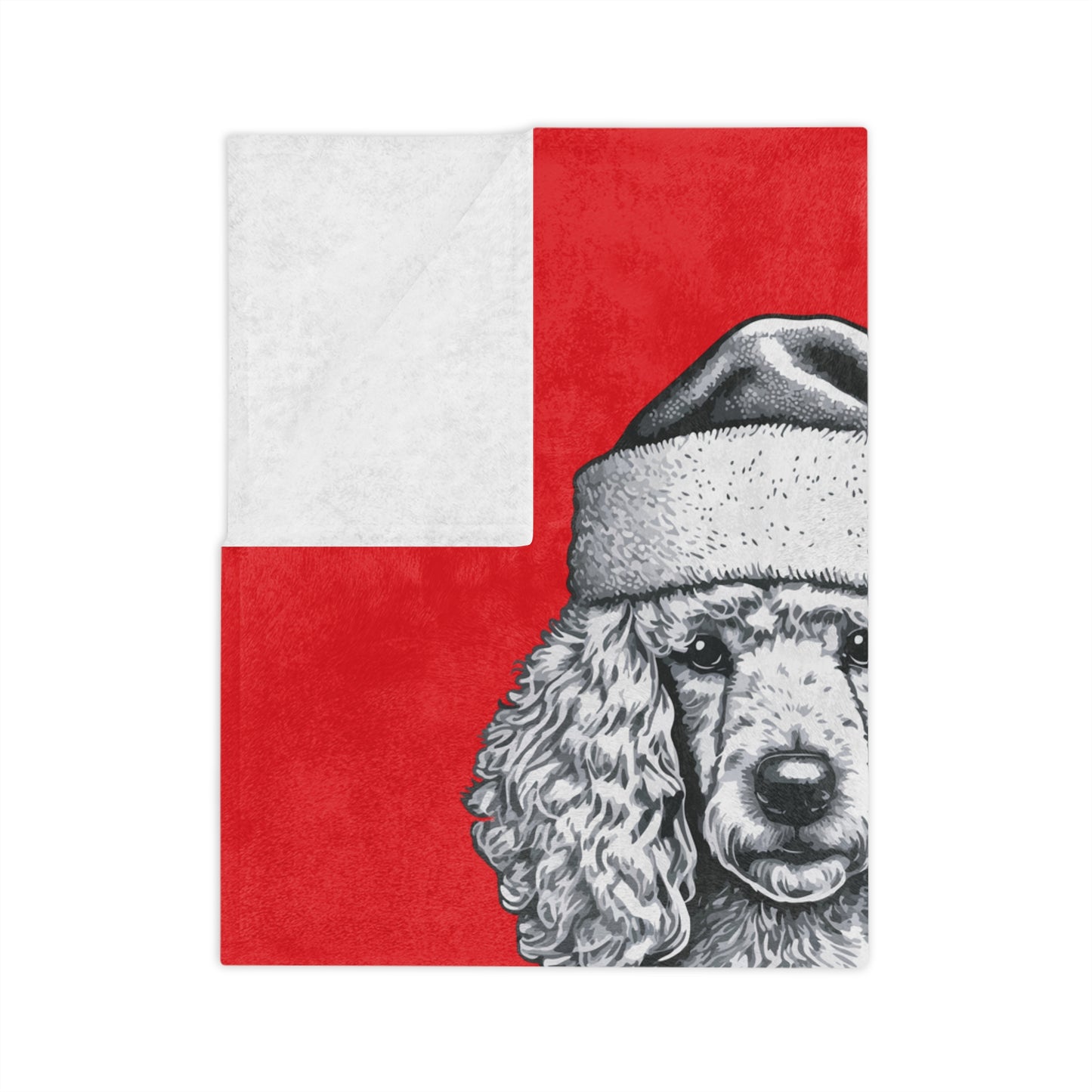 Santa Paws Poodle Velveteen Microfiber Blanket