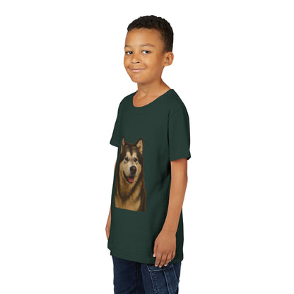 Malamute Head Youth Unisex Short Sleeve Crewneck Tee