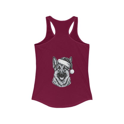 Santa Paws German Shepherd Women's Racerback Tank