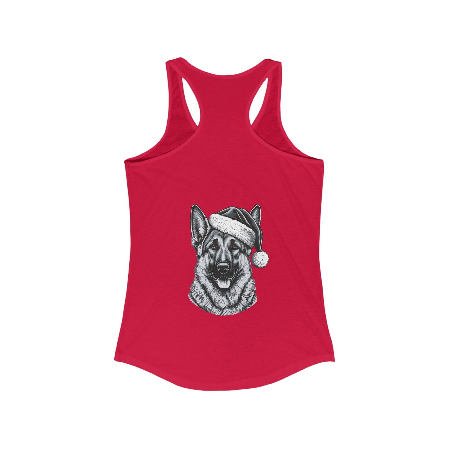 Santa Paws German Shepherd Women's Racerback Tank