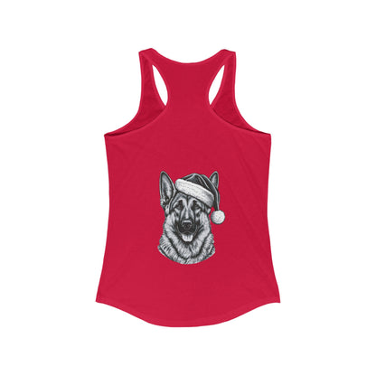Santa Paws German Shepherd Women's Racerback Tank