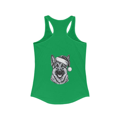 Santa Paws German Shepherd Women's Racerback Tank