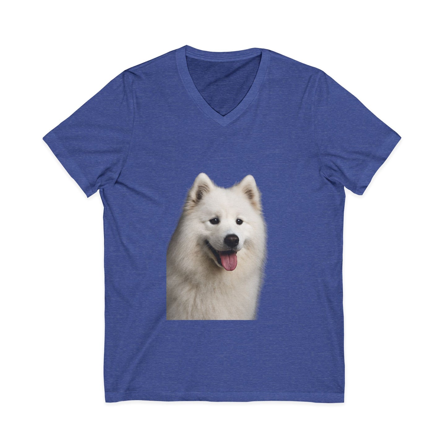 Samoyed Head Unisex Short Sleeve V-Neck Tee