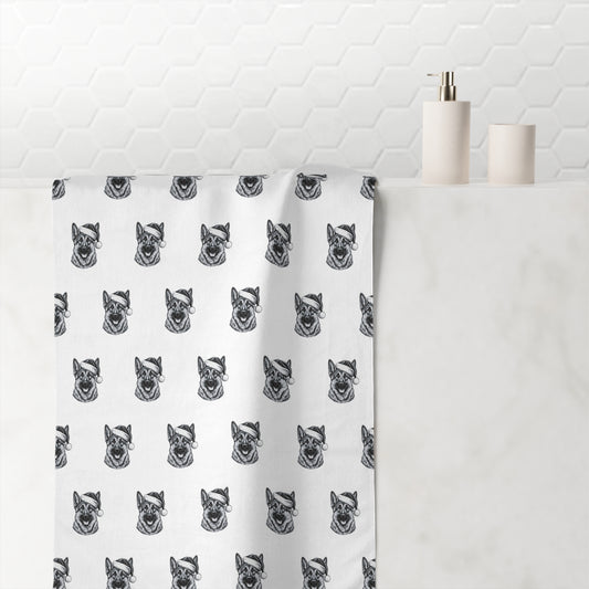 Santa Paws German Shepherd Mink-Cotton  Beach Towel