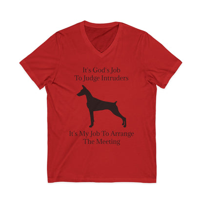 Arrange The Meeting Unisex Short Sleeve V-Neck Tee
