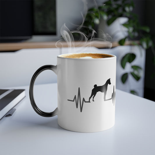 My Heart Beats For Basenjis Color Changing Mug