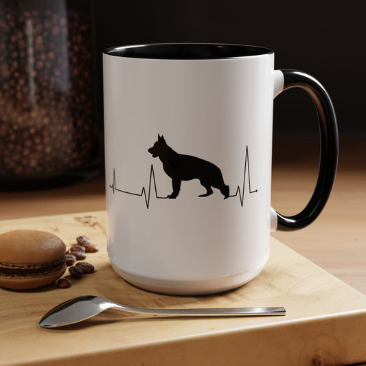 My Heart Beats For German Shepherds 2-Tone Coffee Mug