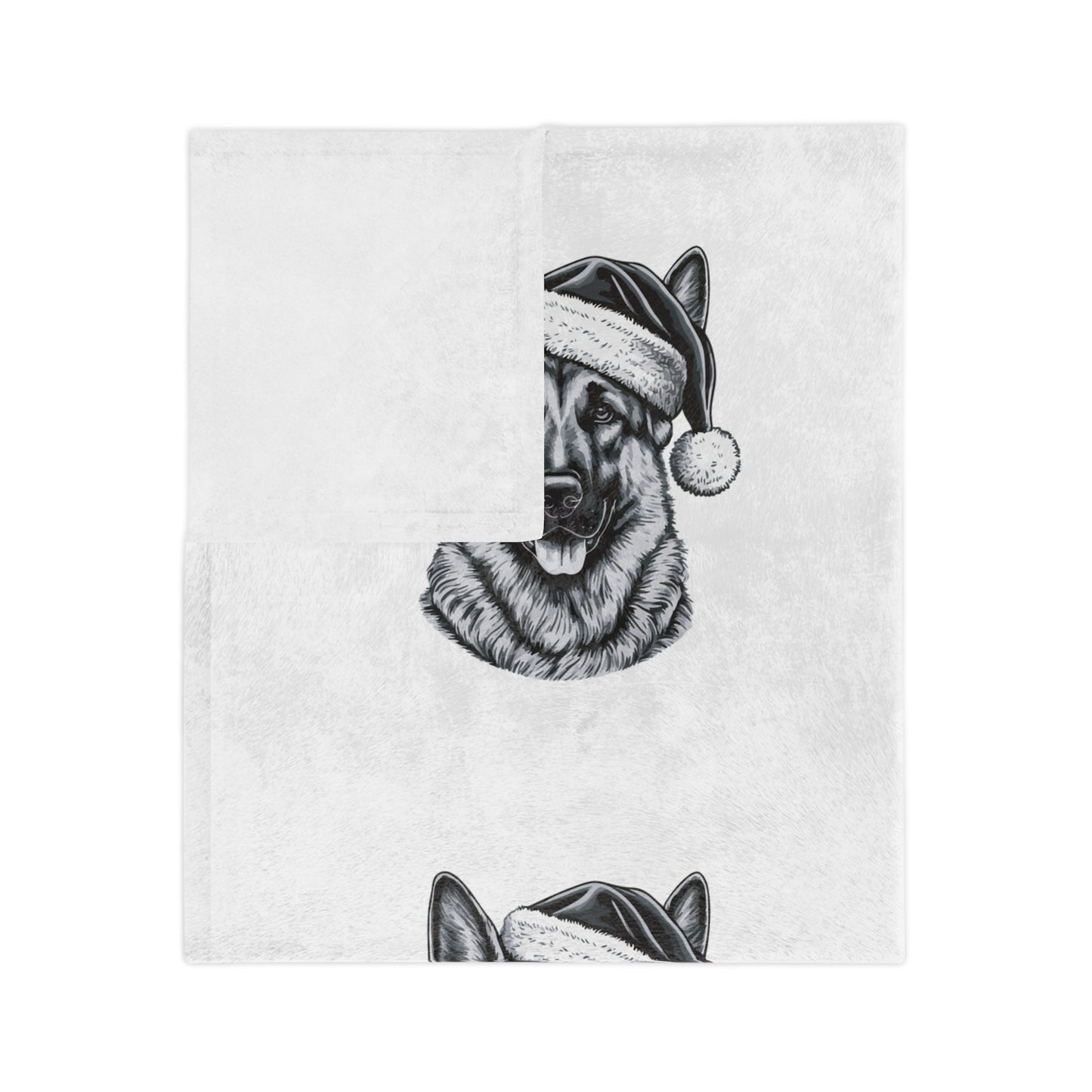 Santa Paws German Shepherd Velveteen Microfiber Blanket