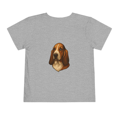Basset Hound Head Toddler Unisex Short Sleeve Crewneck Tee