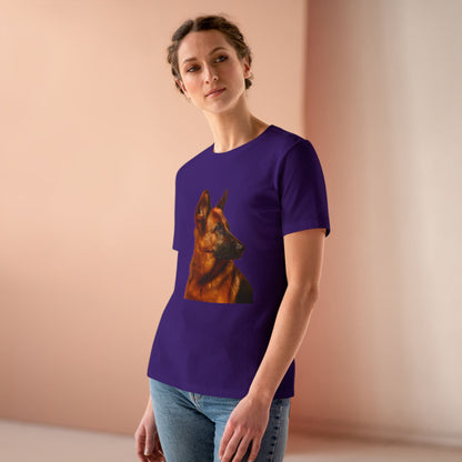 German Shepherd Head Women's Short Sleeve Crewneck Tee