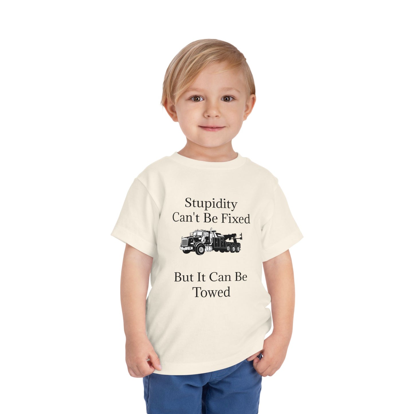 Stupidity Heavy Tow Truck Toddler Unisex Short Sleeve Crewneck Tee