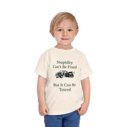 Stupidity Heavy Tow Truck Toddler Unisex Short Sleeve Crewneck Tee