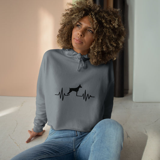 My Heart Beats For Dobermans Women's Crop Hoodie