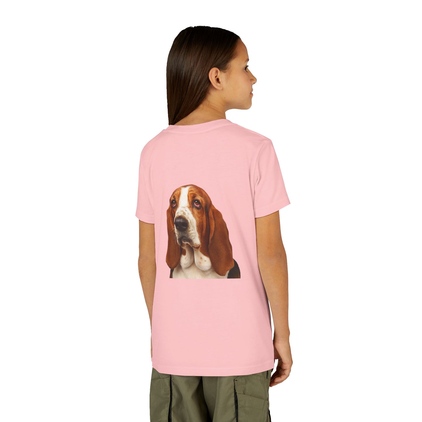 Basset Head Youth Unisex Short Sleeve Crewneck Tee