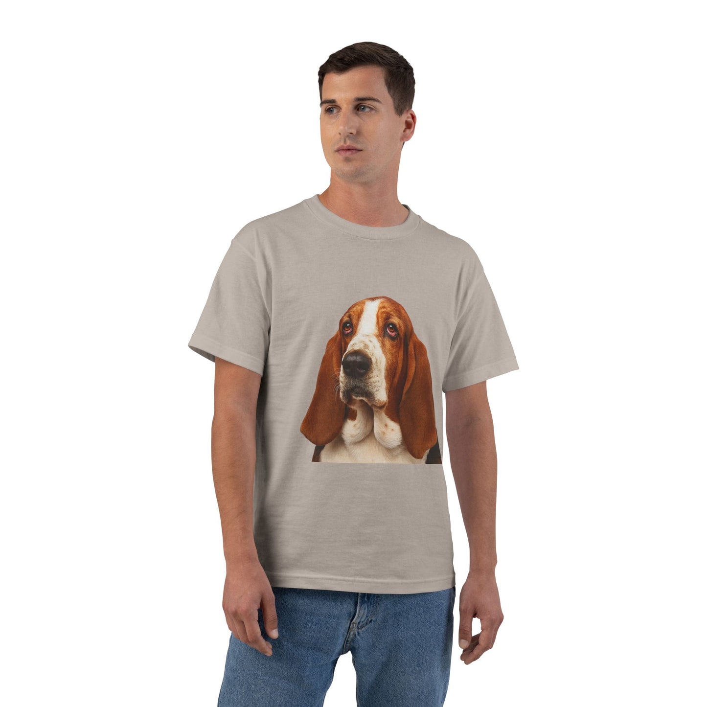 Basset Head Men's Short-Sleeve Crewneck Tee