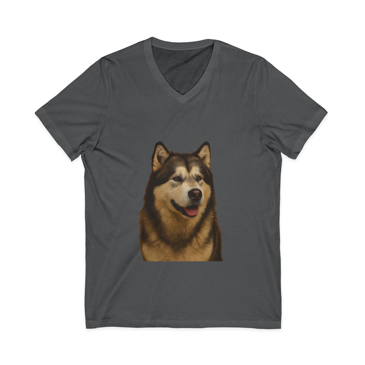 Malamute Head Unisex Short Sleeve V-Neck Tee
