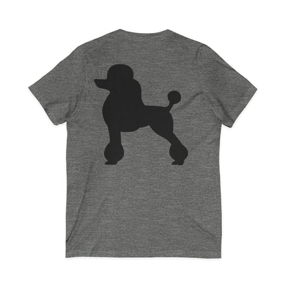 Poodle Silhouette Unisex Short Sleeve V-Neck Tee