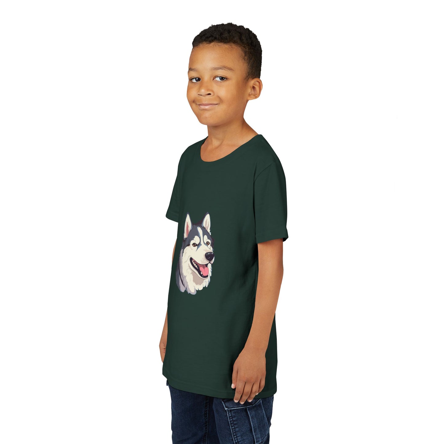 Malamute Head Youth Unisex Short Sleeve Crewneck Tee