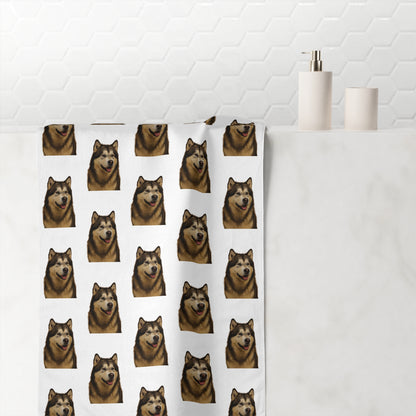 Malamute Head Mink-Cotton  Beach Towel