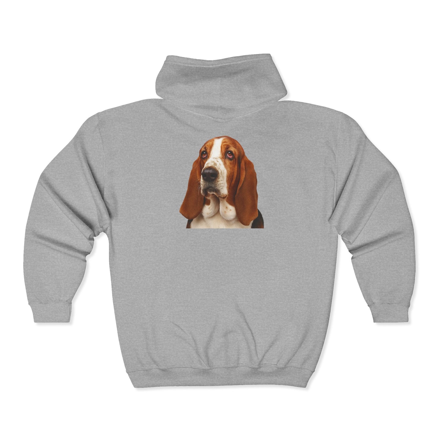 Basset Head Unisex Full Zip Hoodie